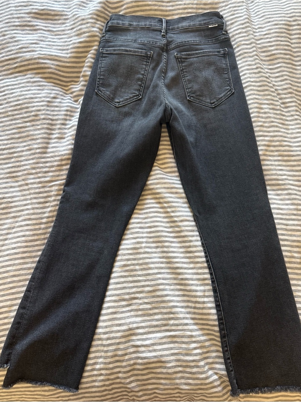MOTHER Straight-Leg Jeans in Washed Black